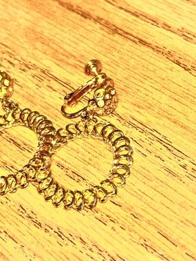 Vintage estate sale Gold-Tone Hoop Clip-On Earrings - Unbranded